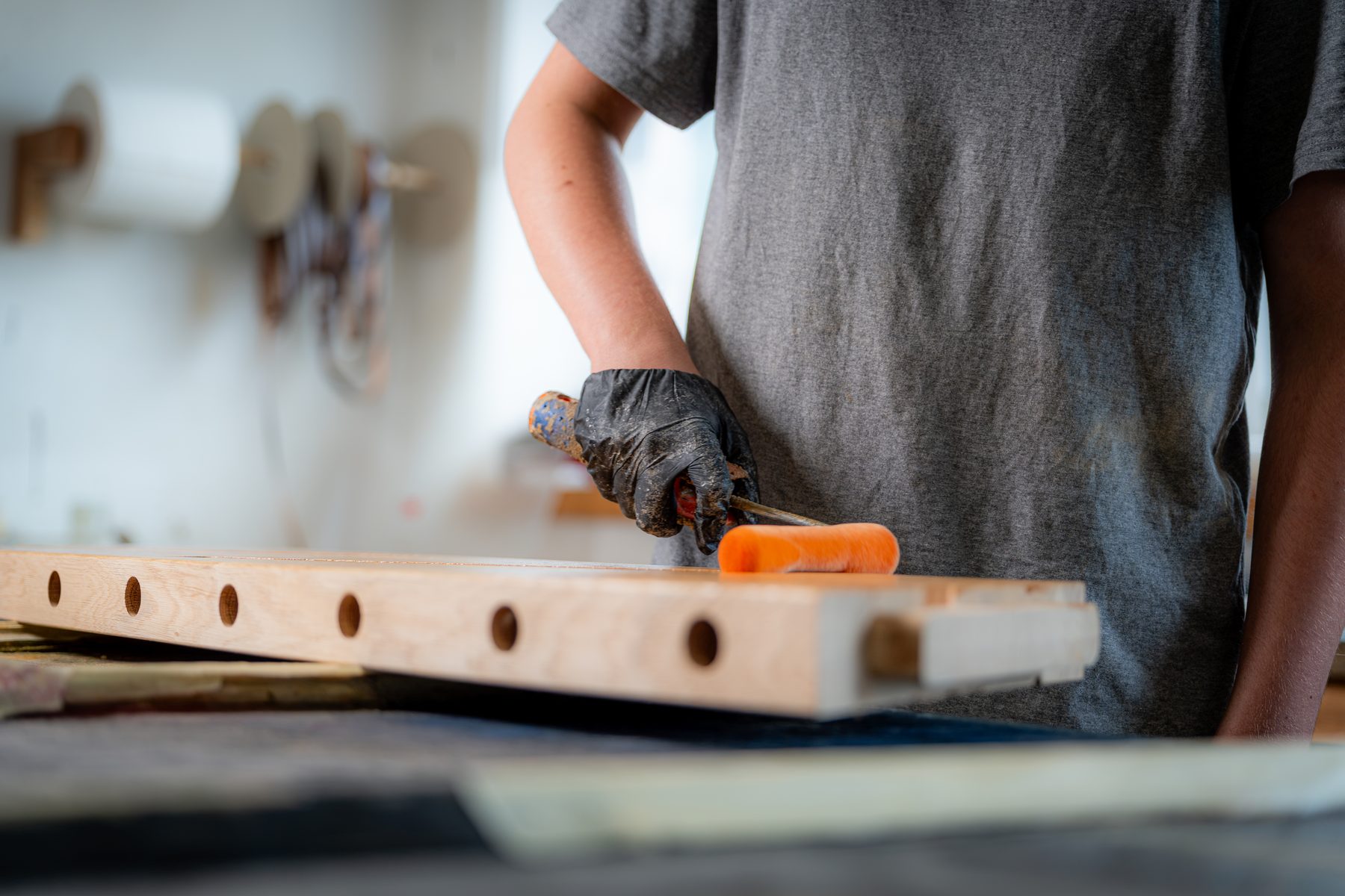 Arbeit in der Werkstatt von Hecher