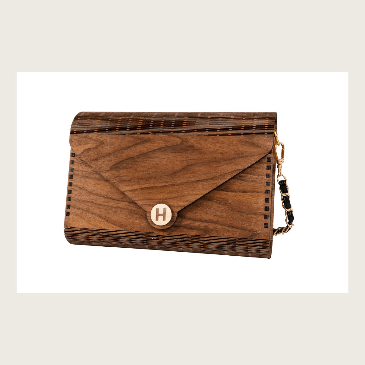 Handtasche aus Nussholz